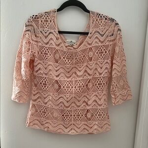 Grand & Greene Peach Lace Blouse
